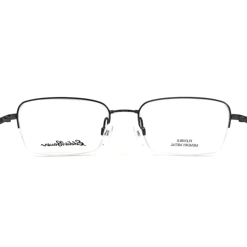 Eddie Bauer Eyeglasses Frames EB32035 BL Blue Gray Rectangle Half Rim 55-19-140